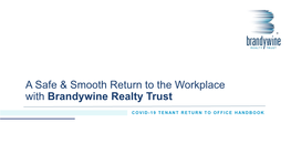 A Safe & Smooth Return to the Workplace with Brandywine Realty