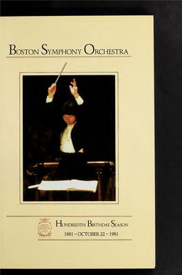 Boston Symphony Orchestra Concert Programs, Season