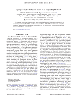 Ingoing Eddington-Finkelstein Metric of an Evaporating Black Hole