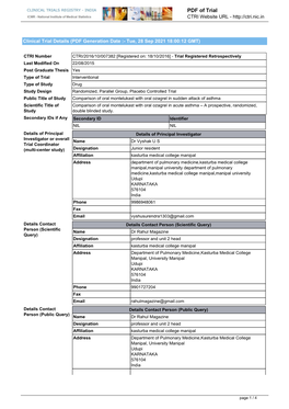 CTRI Trial Data