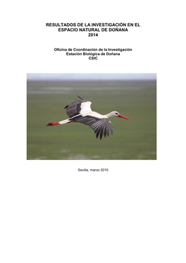 Resultados De La Investigación En El Espacio Natural De Doñana 2014