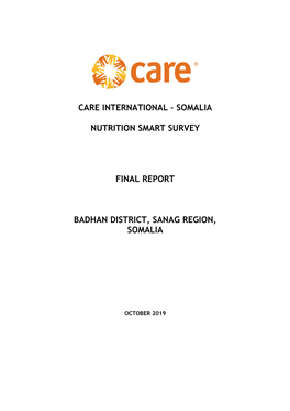 Somalia Nutrition Smart Survey Final Report Badhan