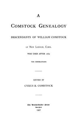 Comstock Genealogy