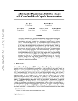 Detecting and Diagnosing Adversarial Images with Class-Conditional Capsule Reconstructions