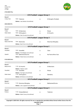 GAA Competition Report