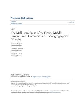 The Molluscan Fauna of the Florida Middle Grounds with Comments on It's Zoogeographical Affinities!