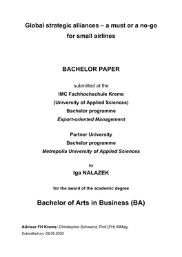 Bachelor of Arts in Business (BA)