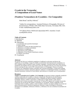 Bonta, M. & R. Osborne. 2007. Cycads in the Vernacular