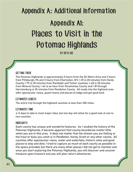 Places to Visit in the Potomac Highlands