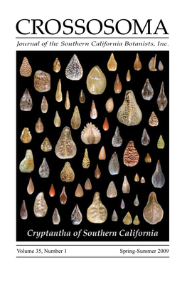 CROSSOSOMA Journal of the Southern California Botanists, Inc