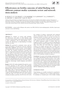 Effectiveness on Fertility Outcome of Tubal Flushing with Different Contrast