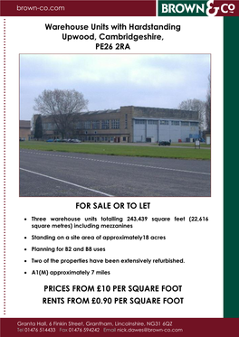 Warehouse Units with Hardstanding Upwood, Cambridgeshire, PE26 2RA