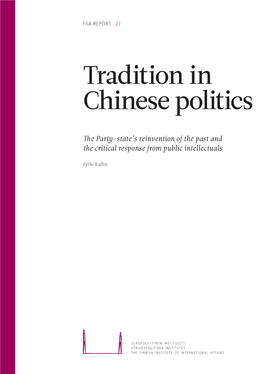 Tradition in Chinese Politics Chinese Politics
