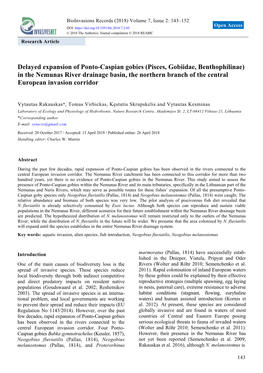 Delayed Expansion of Ponto-Caspian Gobies