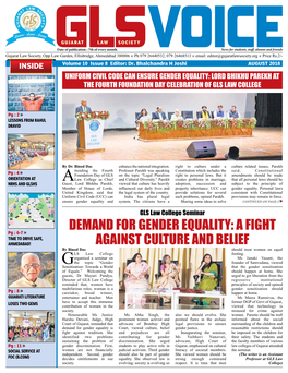 Demand for Gender Equality: a Fight Time to Drive Safe, Ahmedabad! Against Culture and Belief by Binod Das Should Treat Women on Equal LS Law College Footing