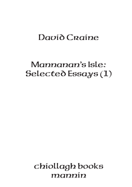 David Craine Mannanan's Isle: Selected Essays