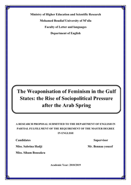 The Weaponisation of Feminism in the Gulf States: the Rise of Sociopolitical Pressure After the Arab Spring