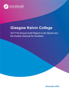 Glasgow Kelvin College Annual Audit Report 2017/18