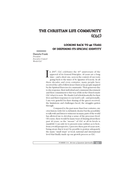 The Christian Life Communit the Christian Life Community (Clc)