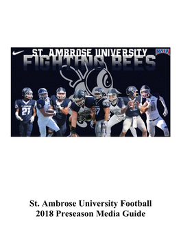 St. Ambrose University Football 2018 Preseason Media Guide ST