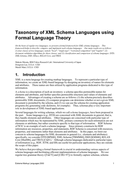 Taxonomy of XML Schema Languages Using Formal Language Theory