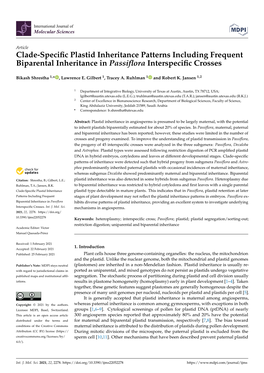 Clade-Specific Plastid Inheritance Patterns Including Frequent