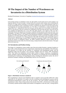 10 the Impact of the Number of Warehouses on Inventories in a Distribution System