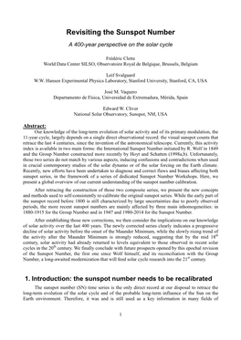 Revisiting the Sunspot Number a 400-Year Perspective on the Solar Cycle