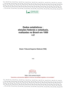 Eleições Federais E Estaduais, Realizadas No Brasil Em 1950