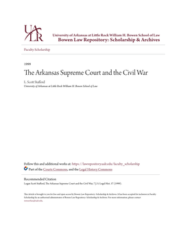 The Arkansas Supreme Court and the Civil War L