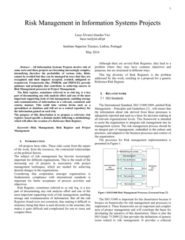 Risk Management in Information Systems Projects