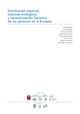 Distribución Espacial, Sistemas Ecológicos Y Caracterización Florística De Los Páramos En El Ecuador