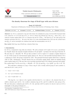 On Density Theorems for Rings of Krull Type with Zero Divisors