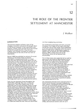 12 the Role of the Frontier Settlement at Manchester