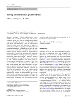 Bowing of Dimensional Granitic Stones