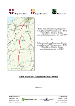 KSH Aruanne / Tulemuslikkuse Analüüs