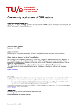 Core Security Requirements of DRM Systems