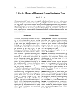 A Selective Glossary of Nineteenth Century Fortification Terms 77
