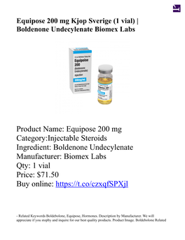 Boldenone Undecylenate Biomex Labs