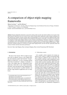 A Comparison of Object-Triple Mapping Frameworks