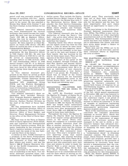 CONGRESSIONAL RECORD—SENATE June 29, 2001 the Benefits of a One-Time Techno- and Brother, Roy Powers, of Norman