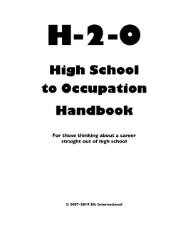 High School to Occupation Handbook