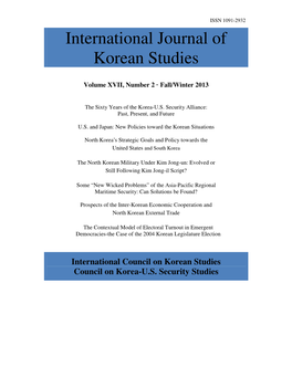 International Journal of KOREAN STUDIES