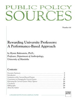 Rewarding University Professors: a Performance-Based Approach