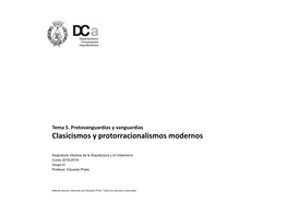 6.2. Clasicismos Y Protorracionalismo. El Deutscher Werkbund