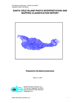 Santa Cruz Island Photo Interpretation and Mapping Classification Report