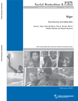 NIGER Food Security and Safety Nets