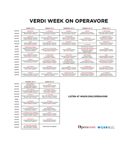 Verdi Week on Operavore