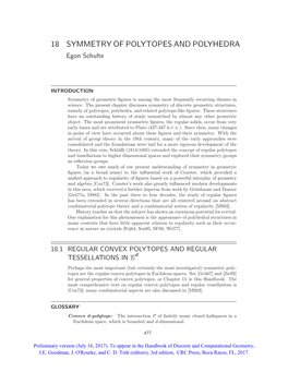 18 SYMMETRY of POLYTOPES and POLYHEDRA Egon Schulte