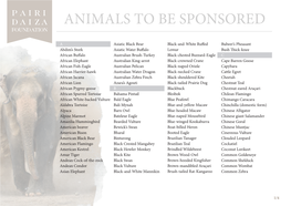 Animals to Be Sponsored